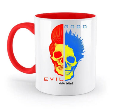 GOOD´N´EVIL - RED-BLUE • zweifarbige Tasse • Exklusivdesign • personalisiert