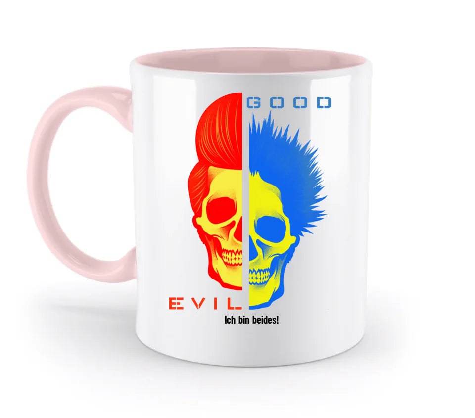 GOOD´N´EVIL - RED-BLUE • zweifarbige Tasse • Exklusivdesign • personalisiert