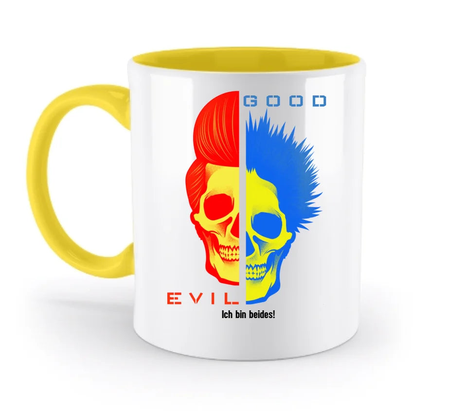 GOOD´N´EVIL - RED-BLUE • zweifarbige Tasse • Exklusivdesign • personalisiert