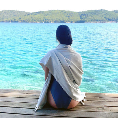 GRAYFUL Handwoven Hamam Towel - For a Better Self-Care Routinev