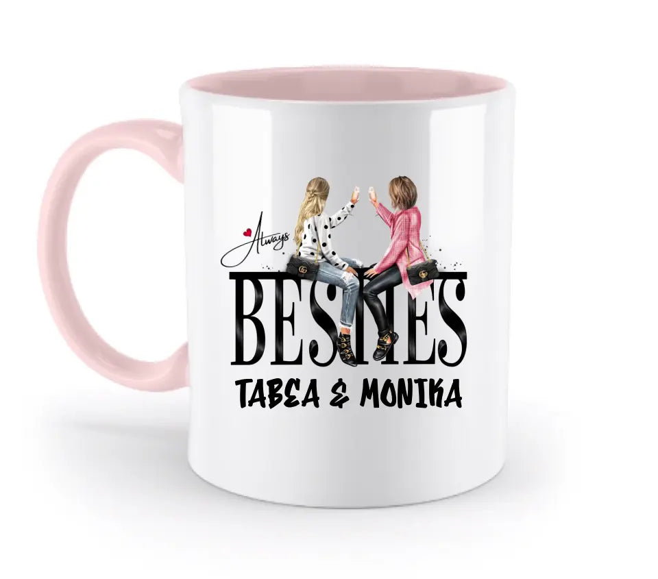 Girls on Text Besties • zweifarbige Tasse • Exklusivdesign • personalisiert