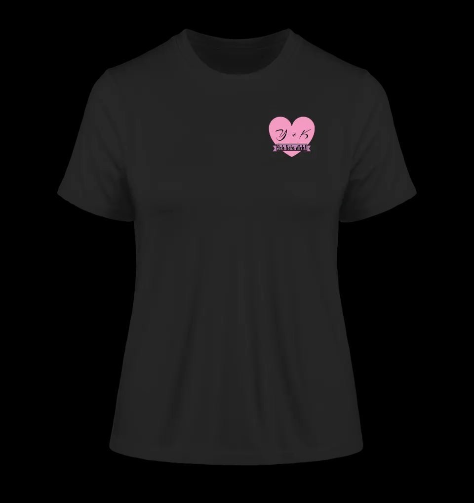 Herz mit Botschaft • Ladies Premium T-Shirt XS-2XL aus Bio-Baumwolle für Damen • Exklusivdesign • personalisiert • Brustdruck