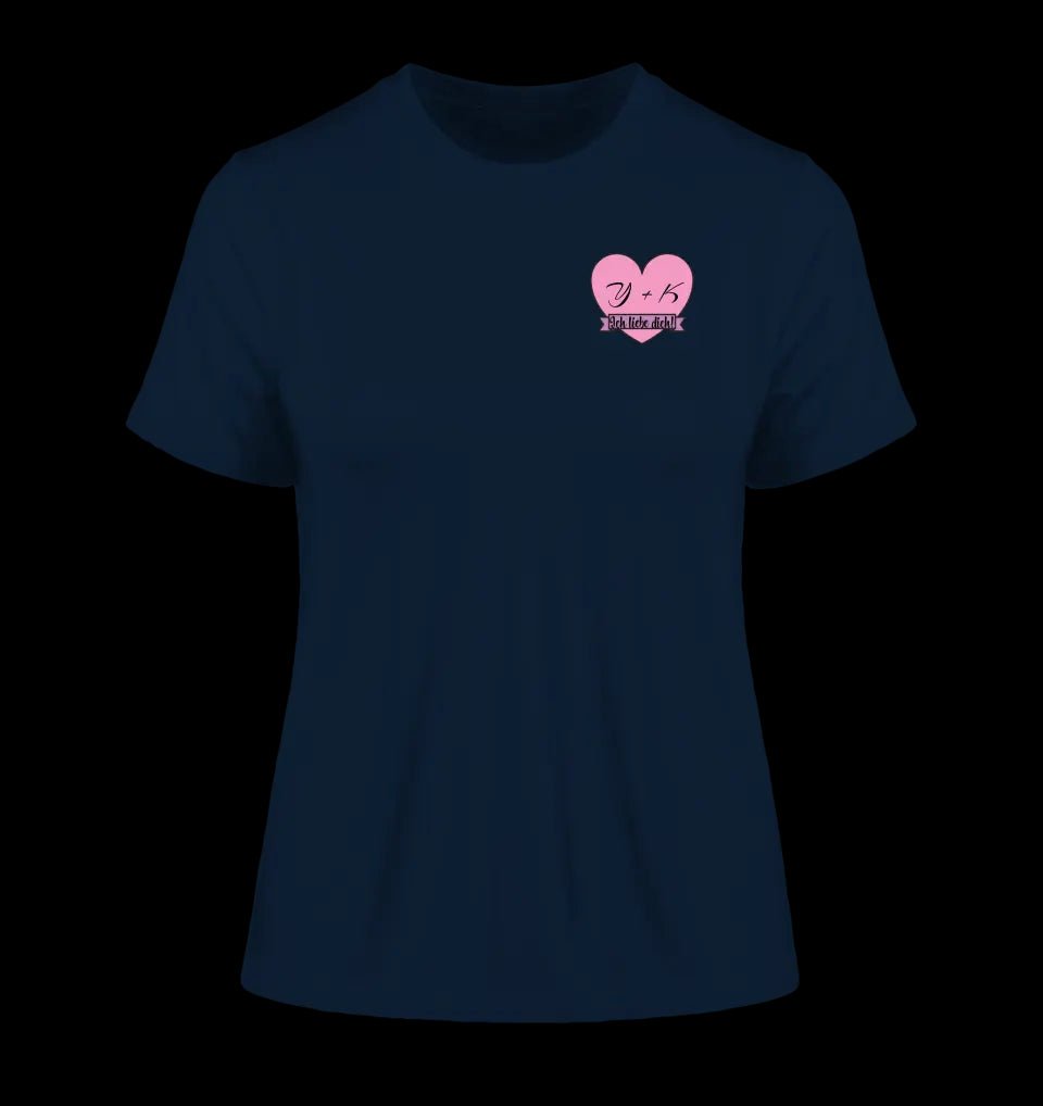 Herz mit Botschaft • Ladies Premium T-Shirt XS-2XL aus Bio-Baumwolle für Damen • Exklusivdesign • personalisiert • Brustdruck