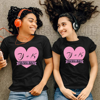 Herz mit Botschaft • Ladies Premium T-Shirt XS-2XL aus Bio-Baumwolle für Damen • Exklusivdesign • personalisiert