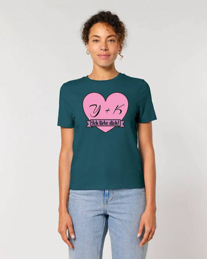 Herz mit Botschaft • Ladies Premium T-Shirt XS-2XL aus Bio-Baumwolle für Damen • Exklusivdesign • personalisiert