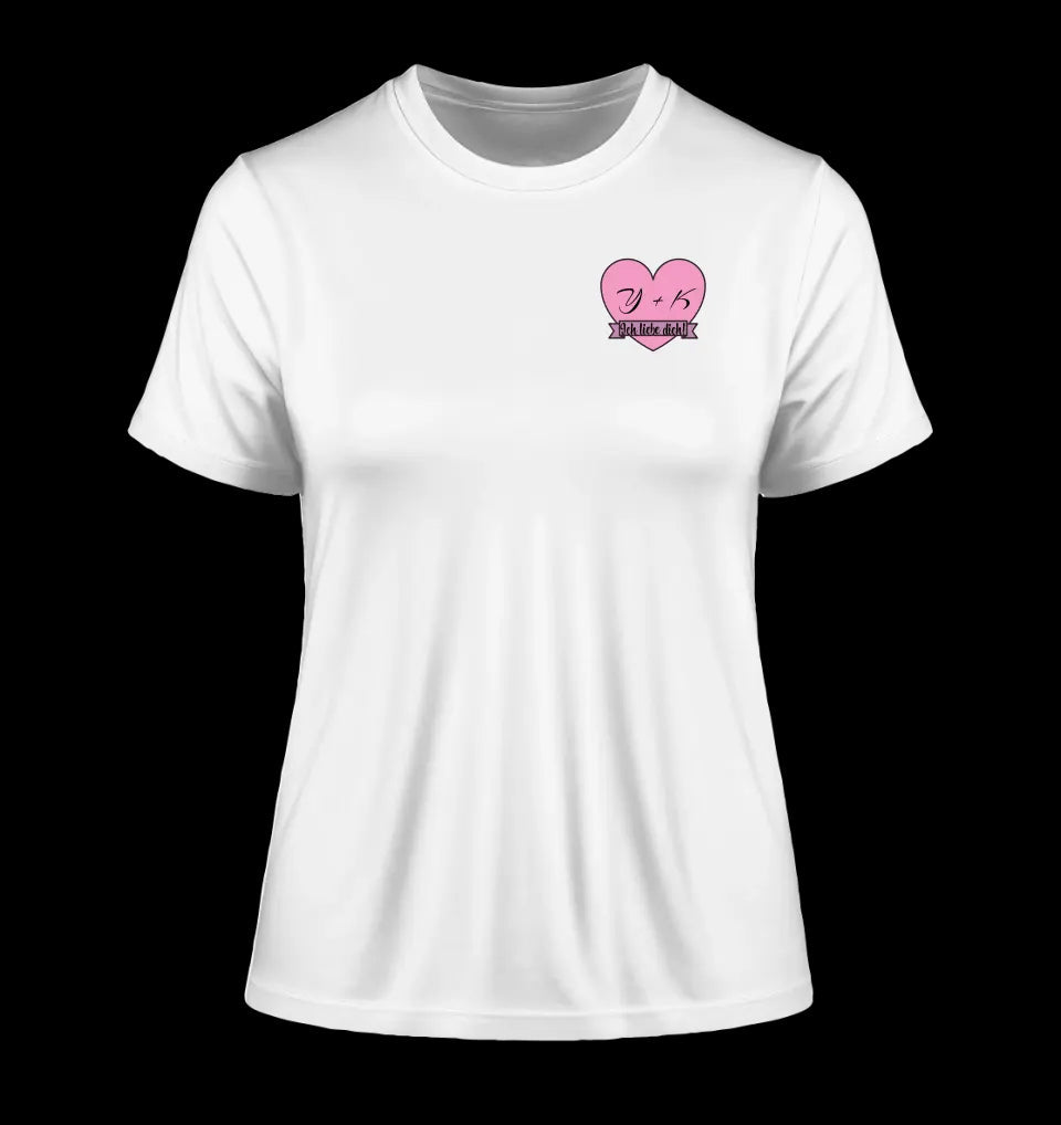 Herz mit Botschaft • Ladies Premium T-Shirt XS-2XL aus Bio-Baumwolle für Damen • Exklusivdesign • personalisiert • Brustdruck