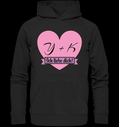 Herz mit Botschaft • Unisex Premium Hoodie XS-5XL aus Bio-Baumwolle für Damen & Herren • Exklusivdesign • personalisiert