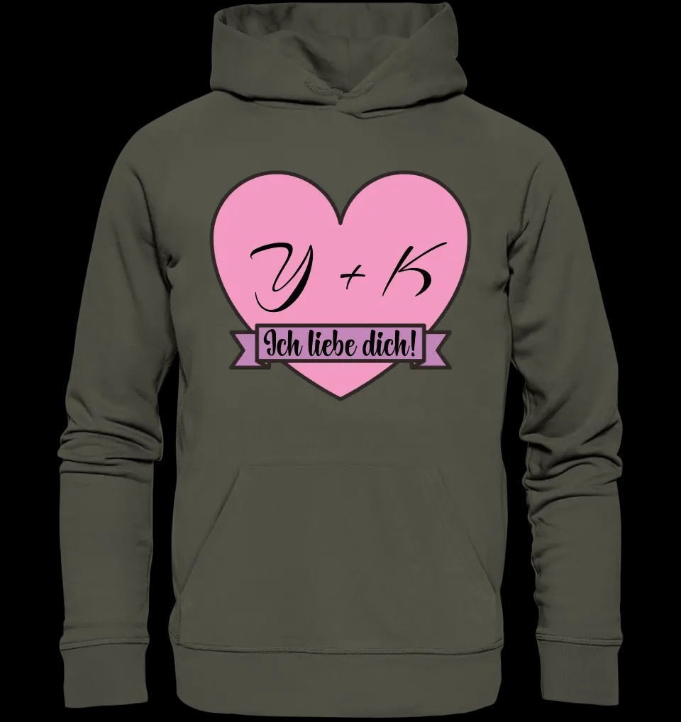 Herz mit Botschaft • Unisex Premium Hoodie XS-5XL aus Bio-Baumwolle für Damen & Herren • Exklusivdesign • personalisiert