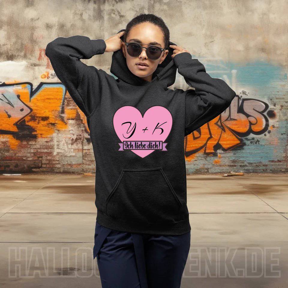 Herz mit Botschaft • Unisex Premium Hoodie XS-5XL aus Bio-Baumwolle für Damen & Herren • Exklusivdesign • personalisiert