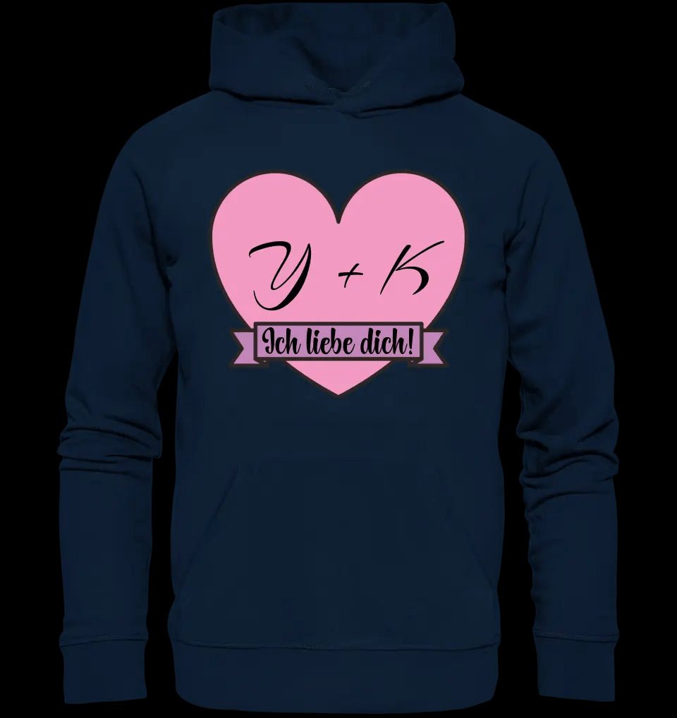 Herz mit Botschaft • Unisex Premium Hoodie XS-5XL aus Bio-Baumwolle für Damen & Herren • Exklusivdesign • personalisiert