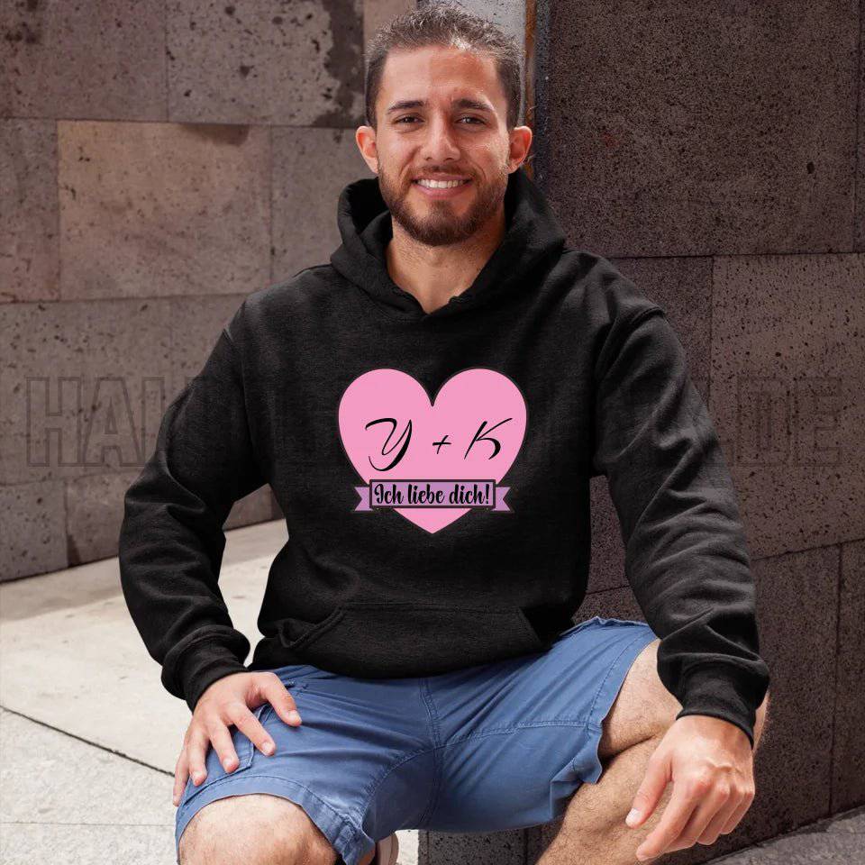 Herz mit Botschaft • Unisex Premium Hoodie XS-5XL aus Bio-Baumwolle für Damen & Herren • Exklusivdesign • personalisiert