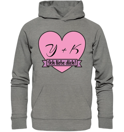 Herz mit Botschaft • Unisex Premium Hoodie XS-5XL aus Bio-Baumwolle für Damen & Herren • Exklusivdesign • personalisiert