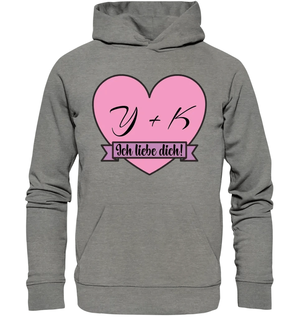 Herz mit Botschaft • Unisex Premium Hoodie XS-5XL aus Bio-Baumwolle für Damen & Herren • Exklusivdesign • personalisiert