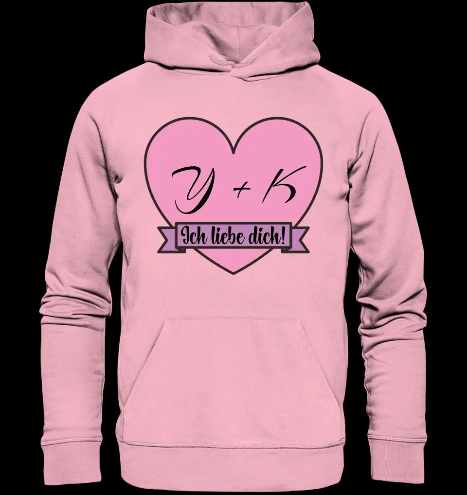 Herz mit Botschaft • Unisex Premium Hoodie XS-5XL aus Bio-Baumwolle für Damen & Herren • Exklusivdesign • personalisiert