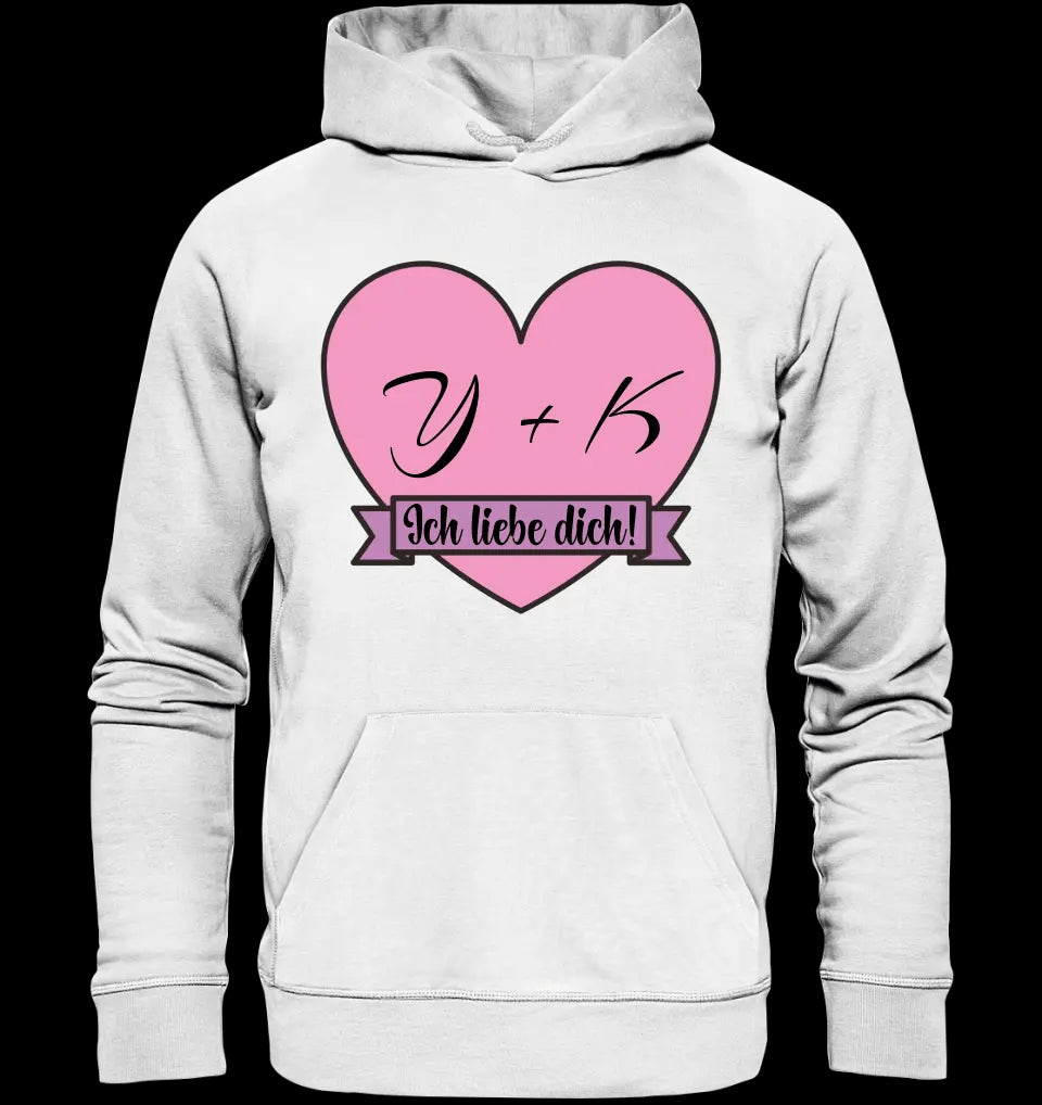 Herz mit Botschaft • Unisex Premium Hoodie XS-5XL aus Bio-Baumwolle für Damen & Herren • Exklusivdesign • personalisiert