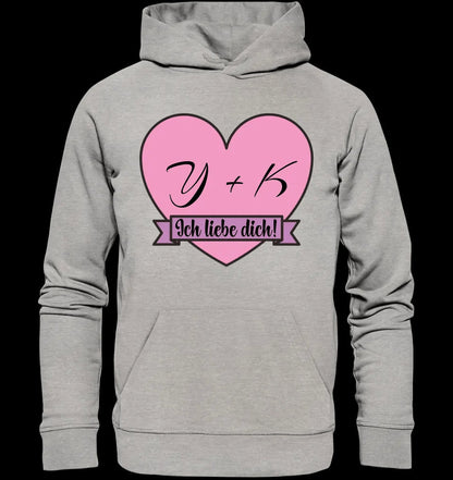 Herz mit Botschaft • Unisex Premium Hoodie XS-5XL aus Bio-Baumwolle für Damen & Herren • Exklusivdesign • personalisiert