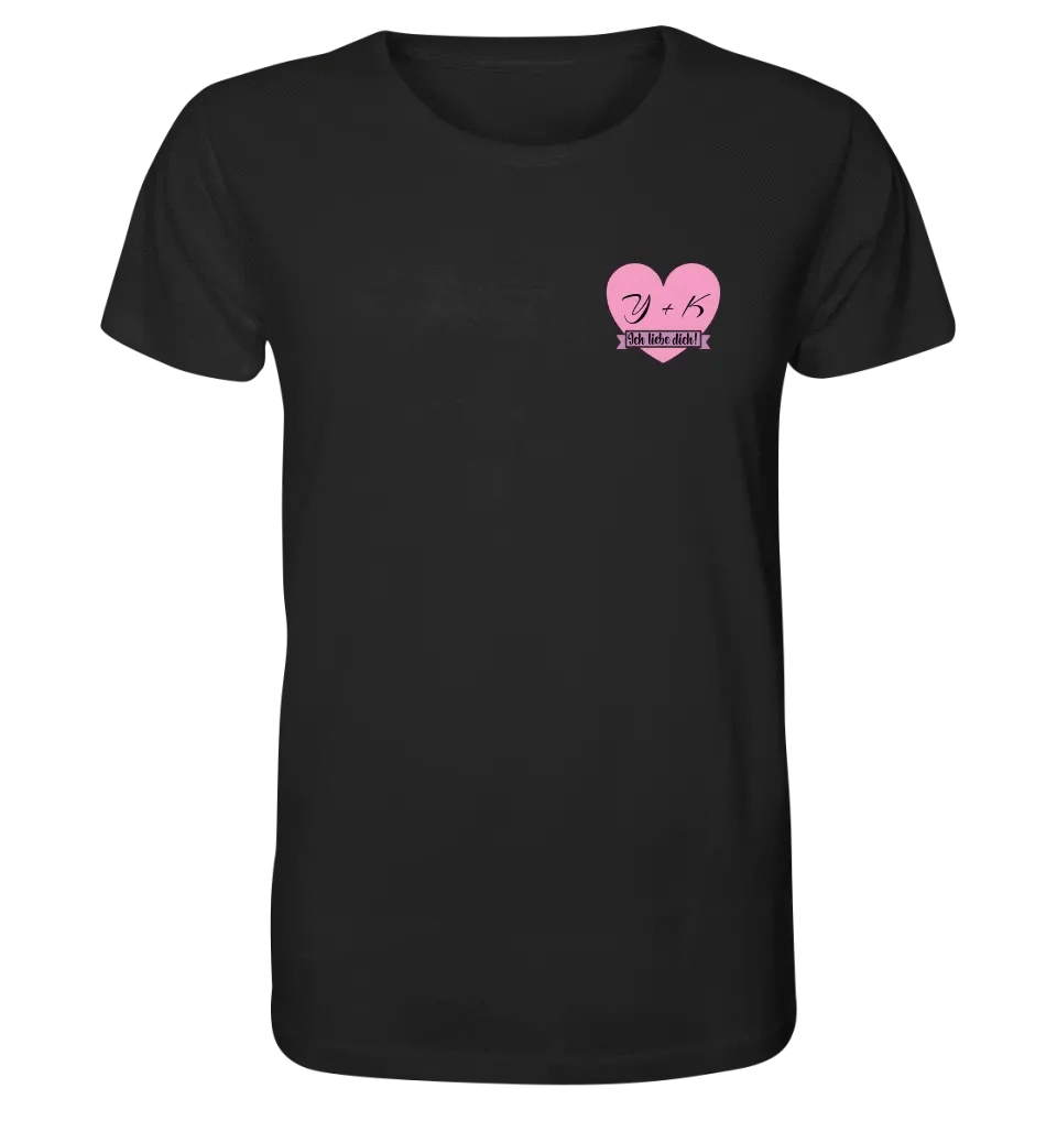 Herz mit Botschaft • Unisex Premium T-Shirt XS-5XL aus Bio-Baumwolle für Damen & Herren • Exklusivdesign • personalisiert • Brustdruck