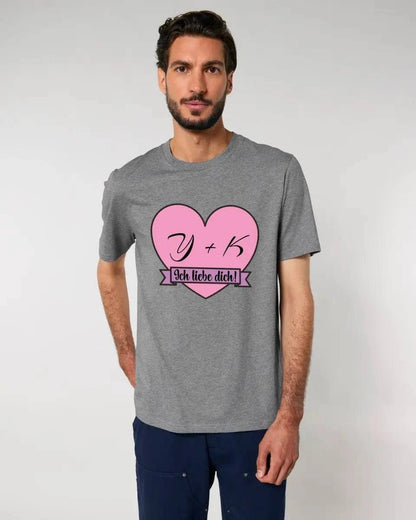 Herz mit Botschaft • Unisex Premium T-Shirt XS-5XL aus Bio-Baumwolle für Damen & Herren • Exklusivdesign • personalisiert