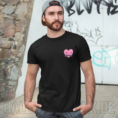 Herz mit Botschaft • Unisex Premium T-Shirt XS-5XL aus Bio-Baumwolle für Damen & Herren • Exklusivdesign • personalisiert • Brustdruck