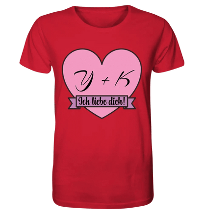 Herz mit Botschaft • Unisex Premium T-Shirt XS-5XL aus Bio-Baumwolle für Damen & Herren • Exklusivdesign • personalisiert