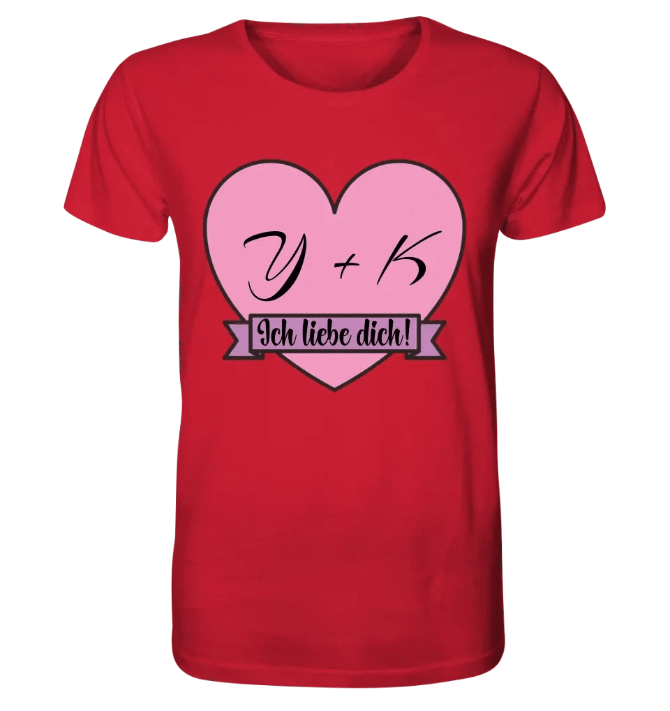 Herz mit Botschaft • Unisex Premium T-Shirt XS-5XL aus Bio-Baumwolle für Damen & Herren • Exklusivdesign • personalisiert