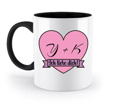 Herz mit Botschaft • zweifarbige Tasse • Exklusivdesign • personalisiert