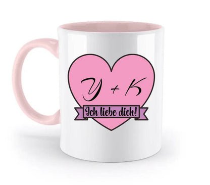 Herz mit Botschaft • zweifarbige Tasse • Exklusivdesign • personalisiert