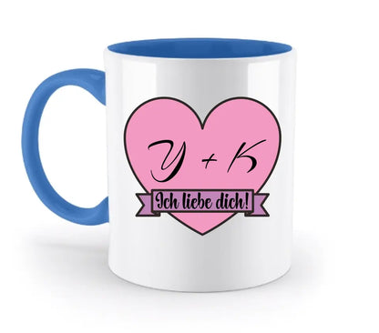 Herz mit Botschaft • zweifarbige Tasse • Exklusivdesign • personalisiert