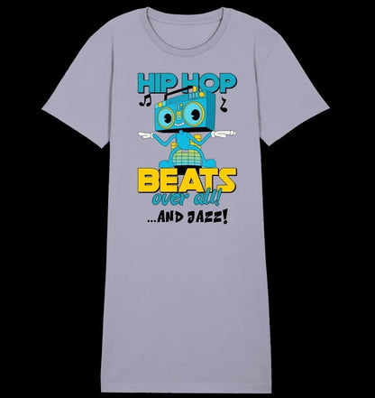 Hip Hop Beats over all • 4 Versionen • Ladies Premium T-Shirt Kleid aus Bio-Baumwolle S-2XL • Exklusivdesign • personalisiert