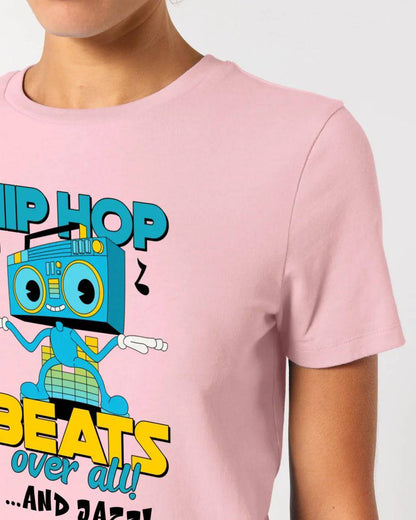 Hip Hop Beats over all • Ladies Premium T-Shirt XS-2XL aus Bio-Baumwolle für Damen • Exklusivdesign • personalisiert