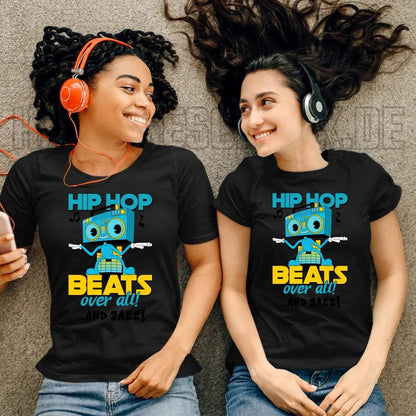 Hip Hop Beats over all • Ladies Premium T-Shirt XS-2XL aus Bio-Baumwolle für Damen • Exklusivdesign • personalisiert