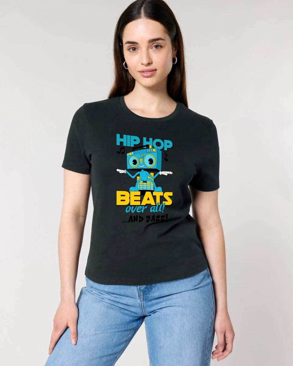 Hip Hop Beats over all • Ladies Premium T-Shirt XS-2XL aus Bio-Baumwolle für Damen • Exklusivdesign • personalisiert