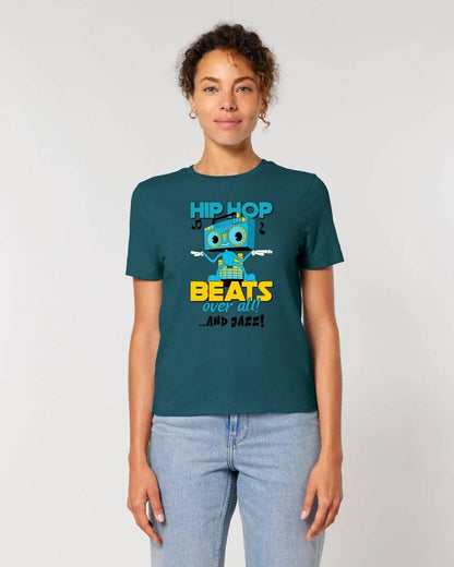 Hip Hop Beats over all • Ladies Premium T-Shirt XS-2XL aus Bio-Baumwolle für Damen • Exklusivdesign • personalisiert