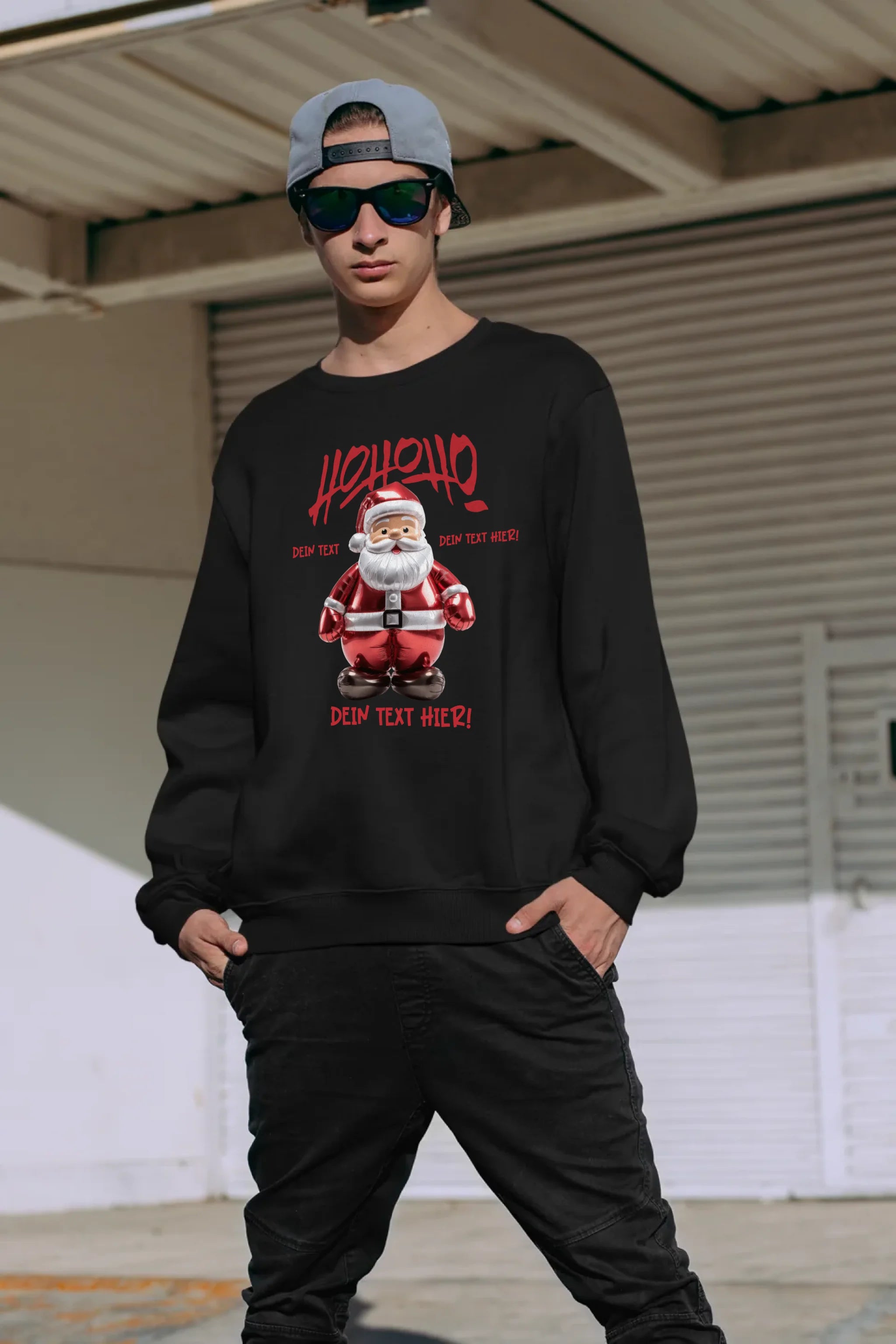 Ho ho ho Santa X-Mas • Weihnachten • Unisex Sweatshirt Bio-Baumwolle in 4 Farben XS-3XL • personalisiert