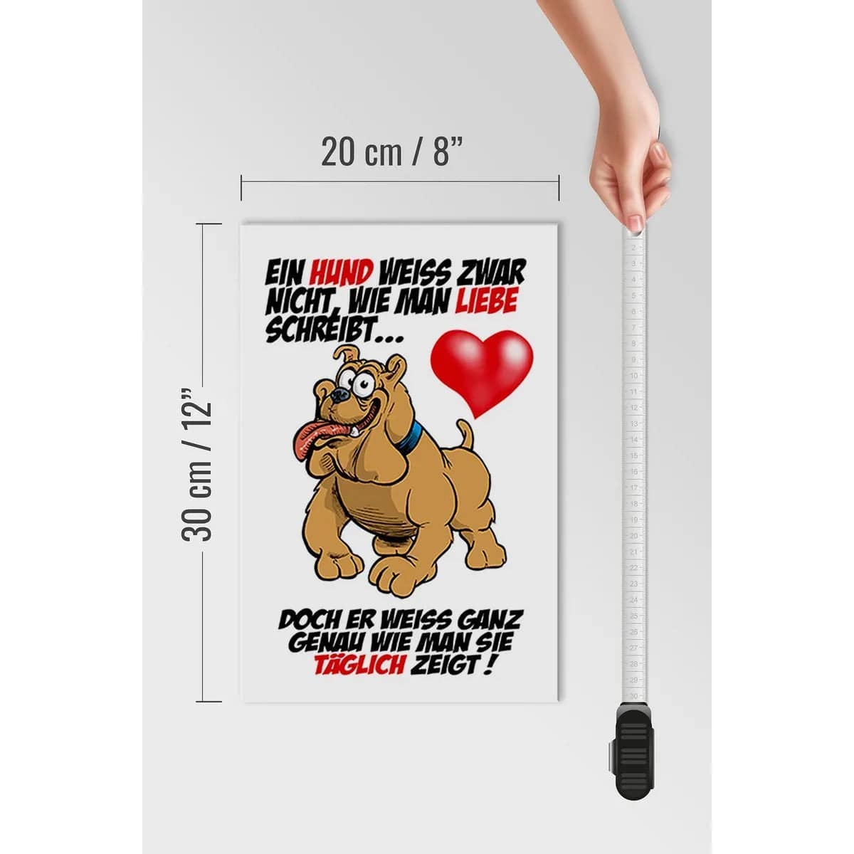 Holzschild Spruch 20x30cm Hund Liebe zeigen Deko Schild