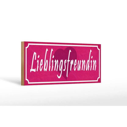 Holzschild Spruch 27x10cm Lieblingsfreundin Herz Geschenk