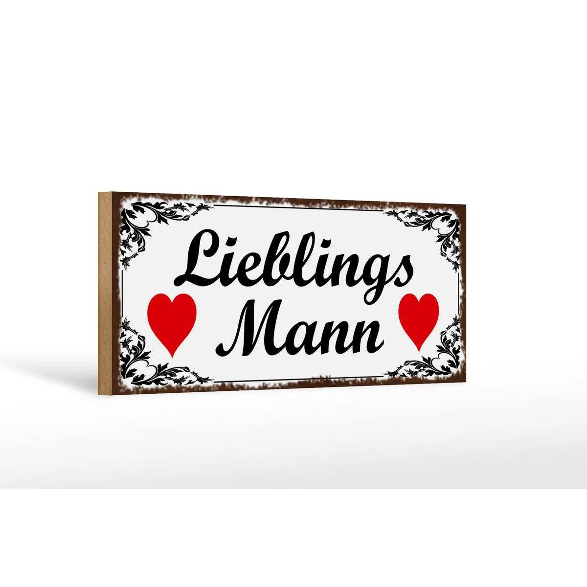 Holzschild Spruch 27x10cm Lieblingsmann Herz Geschenk Deko