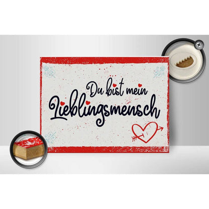 Holzschild Spruch 30x40cm Du bist mein Lieblingsmensch