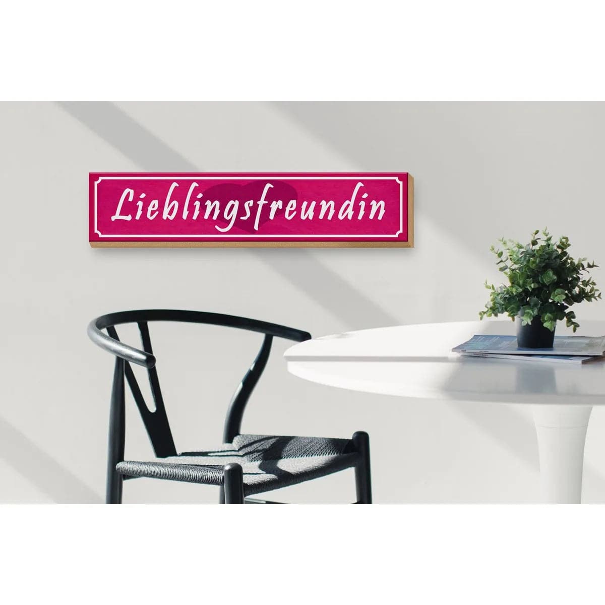 Holzschild Spruch 46x10cm Lieblingsfreundin Herz Geschenk Dekoration