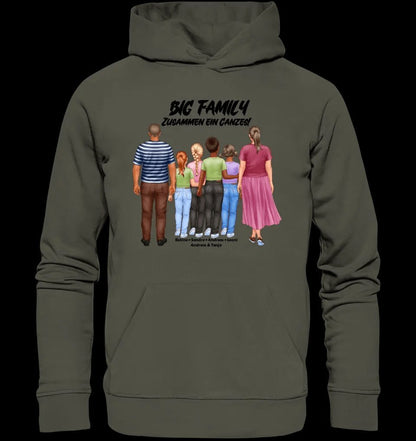 Huge Familien-Designer mit 0-4 Kindern • Unisex Premium Hoodie XS-5XL aus Bio-Baumwolle für Damen & Herren • Exklusivdesign • personalisiert