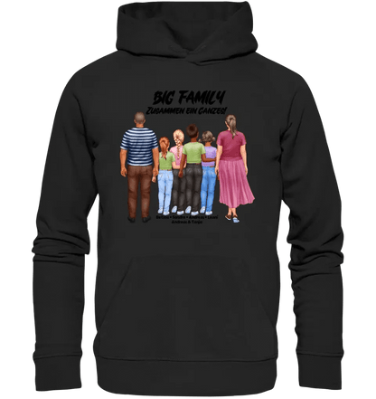 Huge Familien-Designer mit 0-4 Kindern • Unisex Premium Hoodie XS-5XL aus Bio-Baumwolle für Damen & Herren • Exklusivdesign • personalisiert