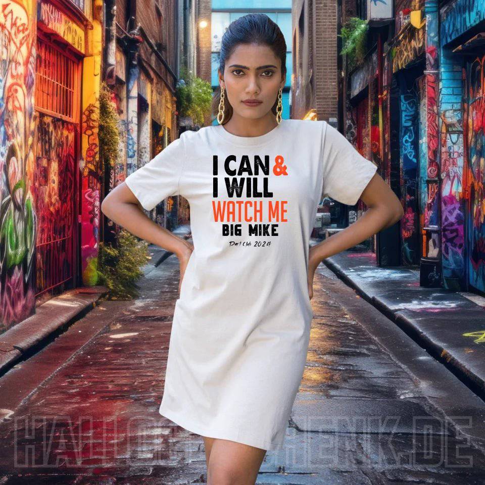 I CAN & I WILL • 4 Versionen • Ladies Premium T-Shirt Kleid aus Bio-Baumwolle S-2XL • Exklusivdesign • personalisiert