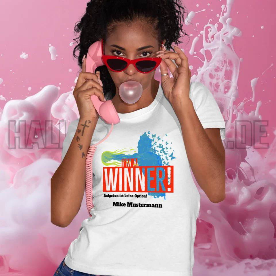 I´M A WINNER • Ladies Premium T-Shirt XS-2XL aus Bio-Baumwolle für Damen • Exklusivdesign • personalisiert