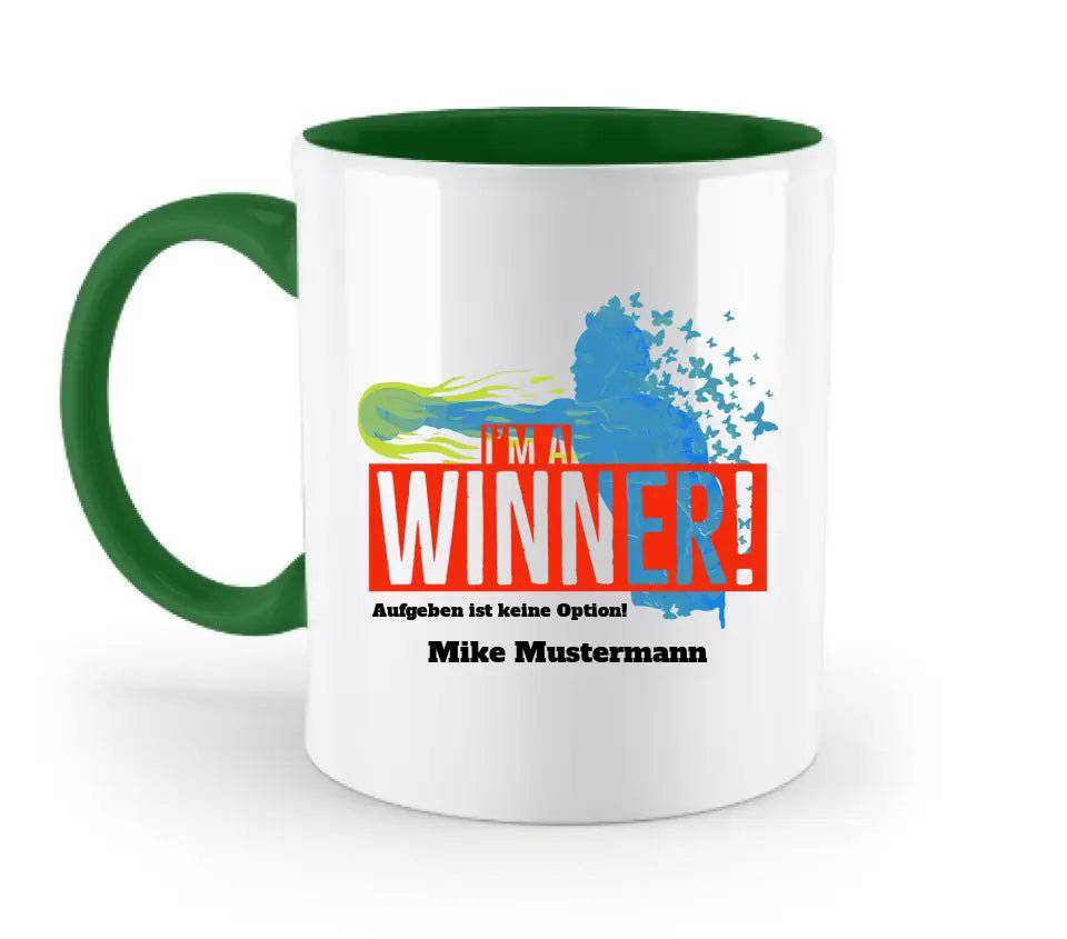 I´M A WINNER • zweifarbige Tasse • Exklusivdesign • personalisiert