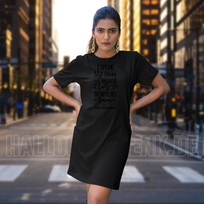 I speak my mind • Ladies Premium T-Shirt Kleid aus Bio-Baumwolle S-2XL • Exklusivdesign • personalisiert