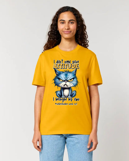 Ich brauche deine Meinung nicht - ich habe meine eigene • Katze • Unisex Premium T-Shirt XS-5XL aus Bio-Baumwolle für Damen & Herren • Exklusivdesign • personalisiert