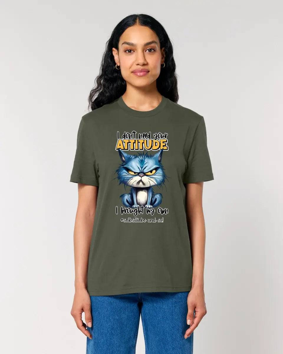 Ich brauche deine Meinung nicht - ich habe meine eigene • Katze • Unisex Premium T-Shirt XS-5XL aus Bio-Baumwolle für Damen & Herren • Exklusivdesign • personalisiert