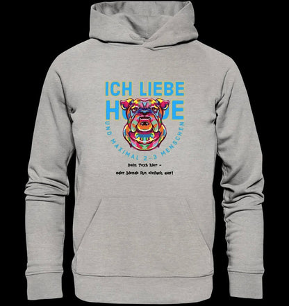 Ich liebe Hunde und 2-3 Menschen • Unisex Premium Hoodie XS-5XL aus Bio-Baumwolle für Damen & Herren • Exklusivdesign • personalisiert