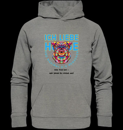 Ich liebe Hunde und 2-3 Menschen • Unisex Premium Hoodie XS-5XL aus Bio-Baumwolle für Damen & Herren • Exklusivdesign • personalisiert