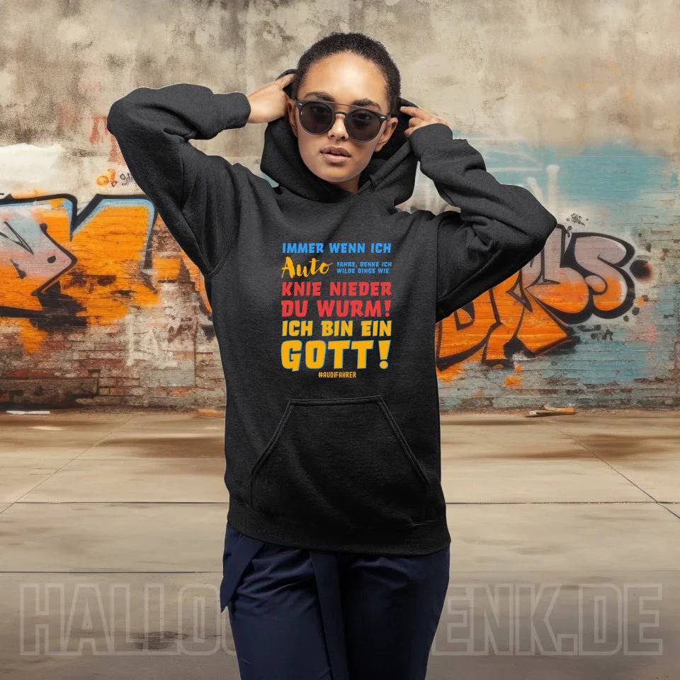 Immer wenn ich Auto • Gott • Unisex Premium Hoodie XS-5XL aus Bio-Baumwolle für Damen & Herren • Exklusivdesign • personalisiert